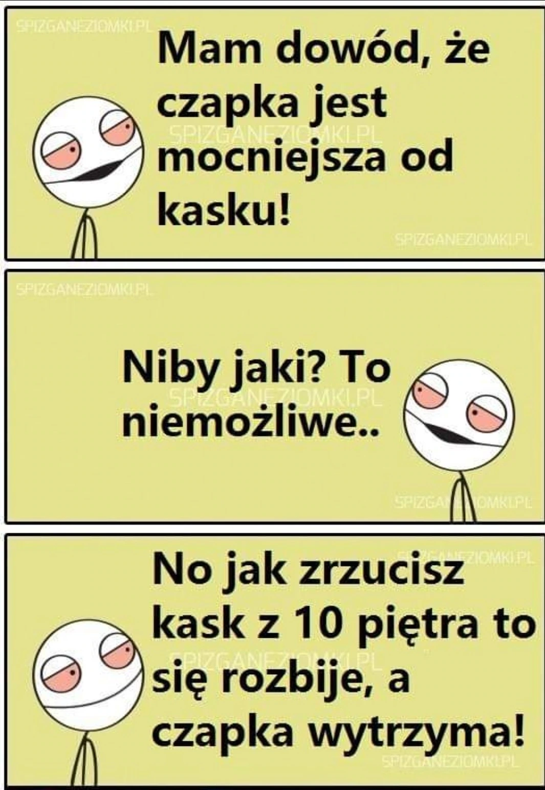 Czapka mocniejsza od kasku