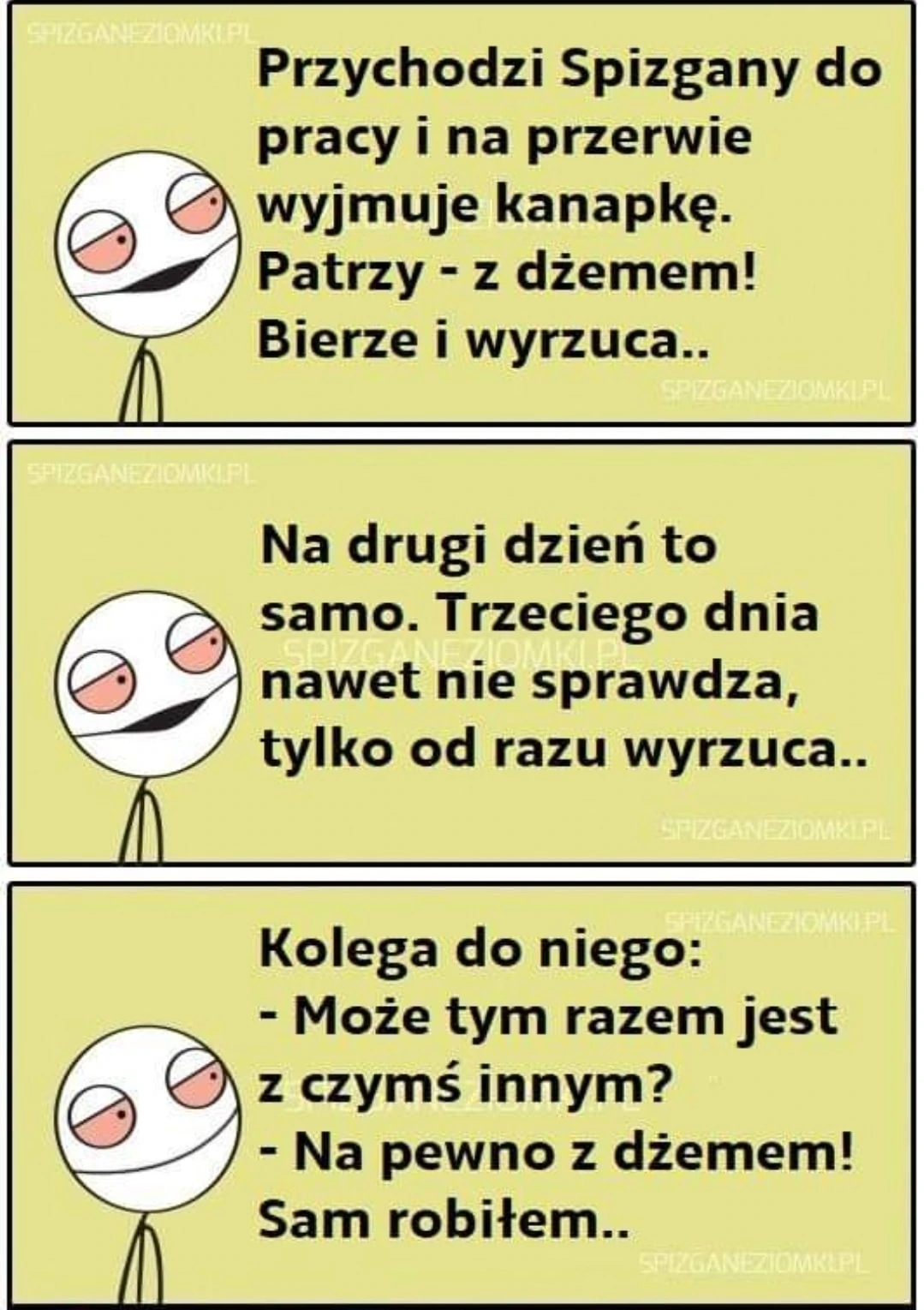 Przychodzi Spizgany do pracy