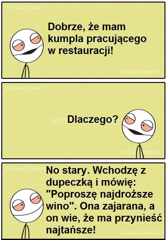 Kumpel w restauracji