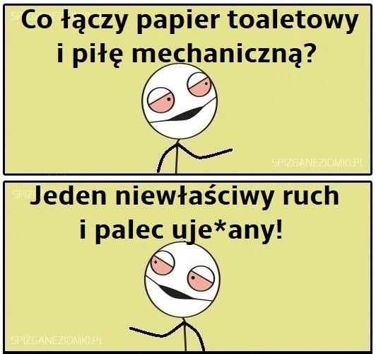 Można stracić palce